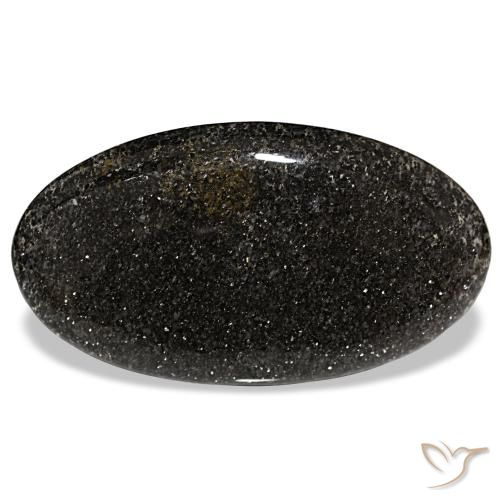 55.67ct Schwarzer Sonnenstein, Oval, Lichtdurchlässig
