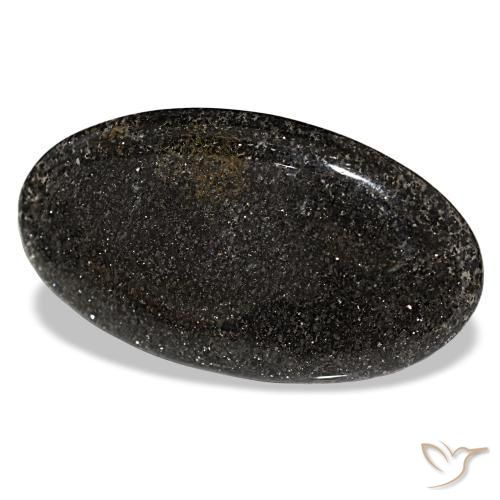 55,67 ctw natürlicher schwarzer Sonnenstein, Oval Schliff, Lichtdurchlässig
