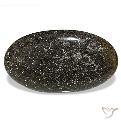 65,84 ctw natürlicher schwarzer Sonnenstein, Oval Schliff, Lichtdurchlässig