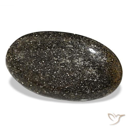 65,84 ctw natürlicher schwarzer Sonnenstein, Oval Schliff, Lichtdurchlässig