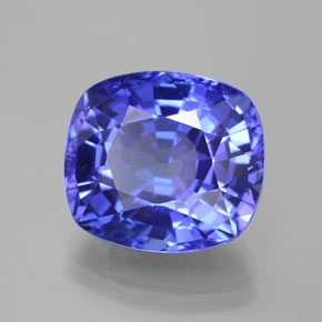 10,76 ctw natürlicher blauer Tansanit, Kissenschliff, VVS