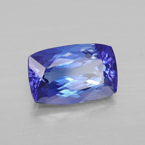 3,38 ctw natürlicher blauer Tansanit, Kissenschliff, VVS