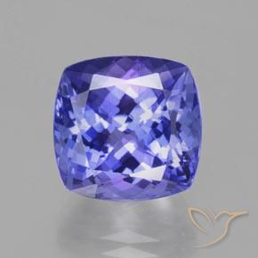 12.03ct Natürlicher Intensives Violettblau Tansanit, Kissen, VS