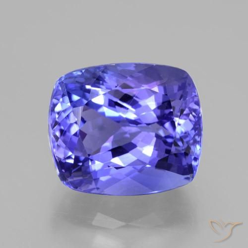 7.98ct Natürlicher Intensives Violettblau Tansanit, Kissen, VVS-VS