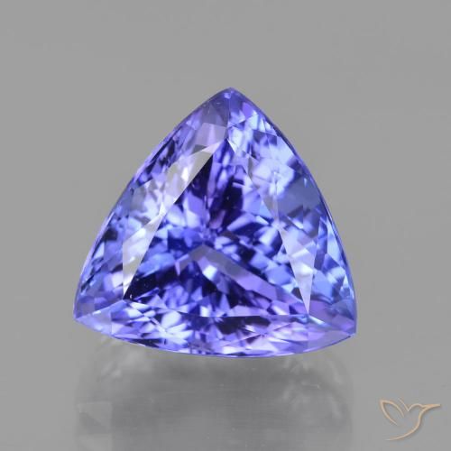 6.83ct Natürlicher Intensives Violettblau Tansanit, Trillion, VVS-VS