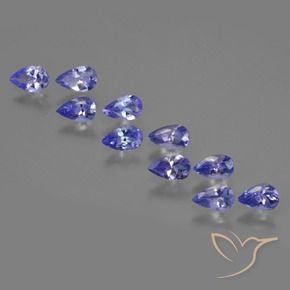 2.04 ct natürliche violett-blau Tansanit-Edelsteine, Birnenform, VS