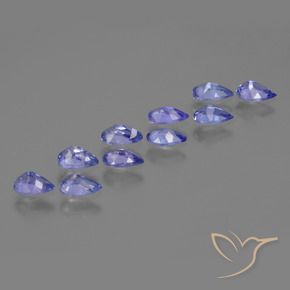 2.04 ct natürliche violett-blau Tansanit-Edelsteine, Birnenform, VS