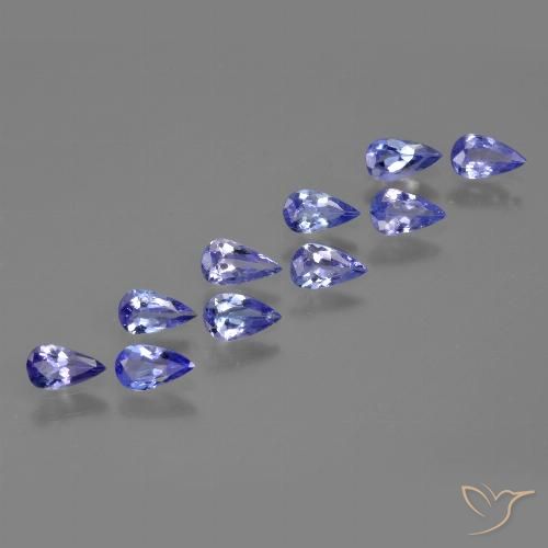 1.52ctw Natürlicher violett-blau Tansanit, Birnenform, VS