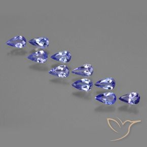 1.52 ct natürliche violett-blau Tansanit-Edelsteine, Birnenform, VS