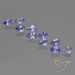 1.76 ct natürliche Intensives Violettblau Tansanit-Edelsteine, Birnenform, VS
