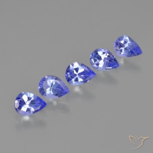 1.39 ct natürliche Intensives Violettblau Tansanit-Edelsteine, Birnenform, VS