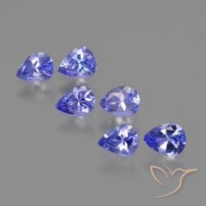 1.74 ct natürliche Intensives Violettblau Tansanit-Edelsteine, Birnenform, VS