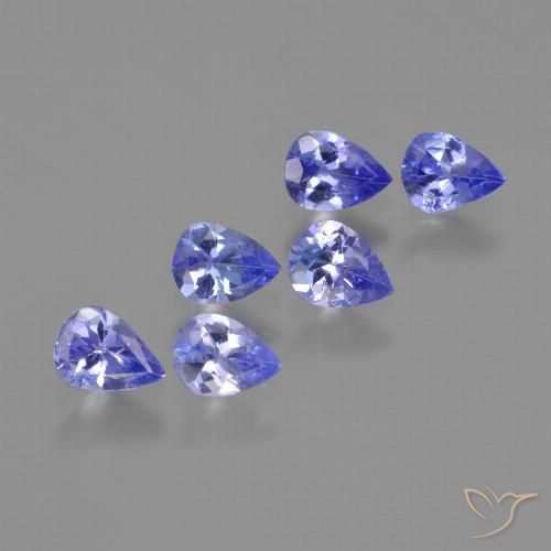 1.65ctw Natürlicher violett-blau Tansanit, Birnenform, VS