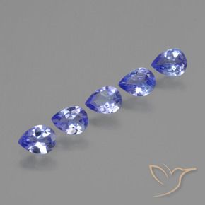 1.29 ct natürliche violett-blau Tansanit-Edelsteine, Birnenform, VS