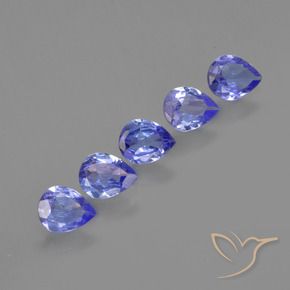 1.29 ct natürliche Intensives Violettblau Tansanit-Edelsteine, Birnenform, VS