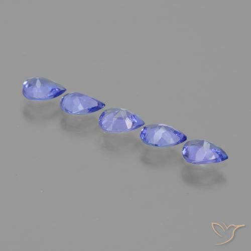 1.25 ct natürliche Intensives Violettblau Tansanit-Edelsteine, Birnenform, VS