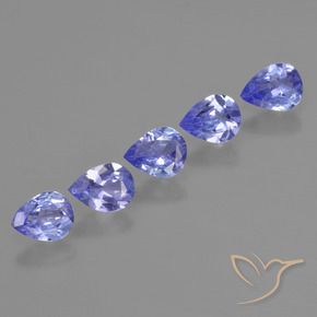 1.35 ct natürliche Intensives Violettblau Tansanit-Edelsteine, Birnenform, VS
