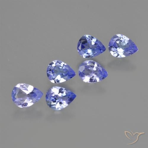 1.74ctw Natürlicher violett-blau Tansanit, Birnenform, VS