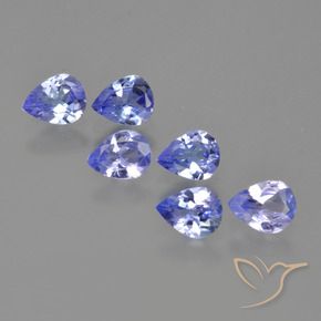 1.74 ct natürliche violett-blau Tansanit-Edelsteine, Birnenform, VS