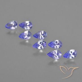 1.67 ct natürliche violett-blau Tansanit-Edelsteine, Birnenform, VS