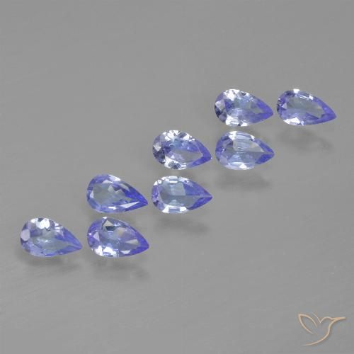 1.48ctw Natürlicher violett-blau Tansanit, Birnenform, VS