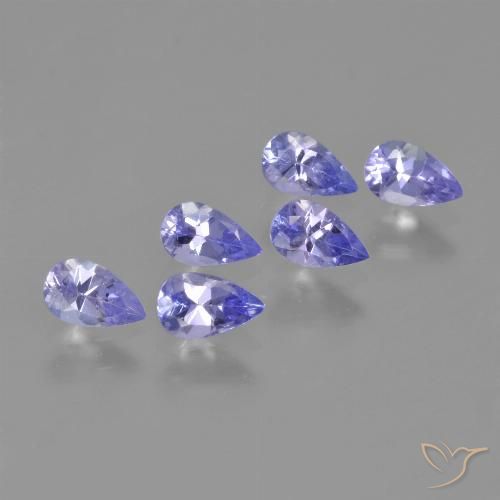 1.54ctw Natürlicher violett-blau Tansanit, Birnenform, VS