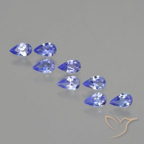 1.29 ct natürliche Intensives Violettblau Tansanit-Edelsteine, Birnenform, VS
