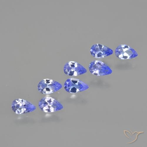 1.44ctw Natürlicher violett-blau Tansanit, Birnenform, VS