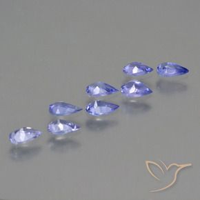 1.48 ct natürliche violett-blau Tansanit-Edelsteine, Birnenform, VS