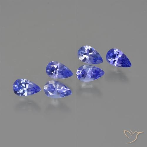 1.70ctw Natürlicher violett-blau Tansanit, Birnenform, VS