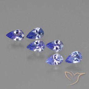 1.30 ct natürliche violett-blau Tansanit-Edelsteine, Birnenform, VS