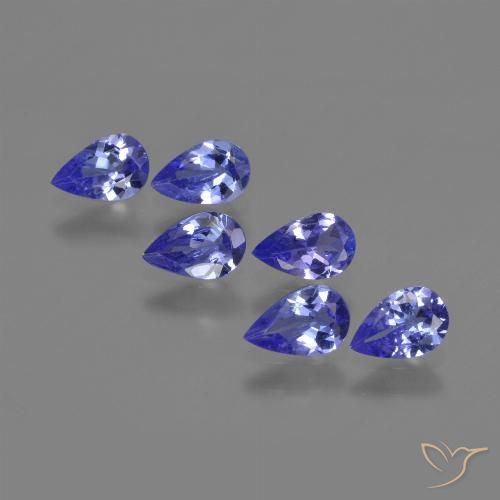 2.28ctw Natürlicher violett-blau Tansanit, Birnenform, VS