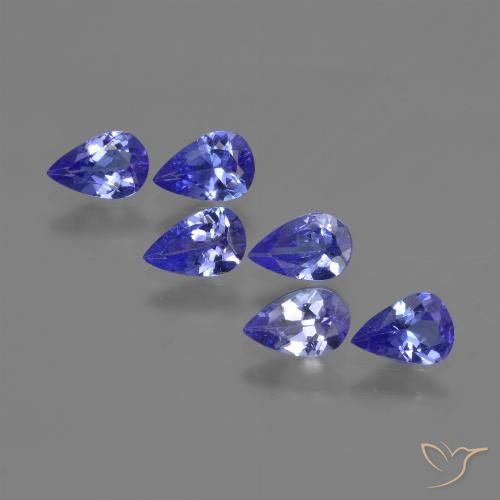 2.15ctw Natürlicher violett-blau Tansanit, Birnenform, VS