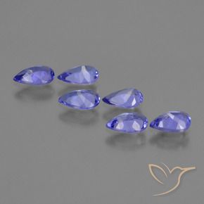 2.12 ct natürliche violett-blau Tansanit-Edelsteine, Birnenform, VS