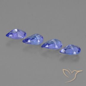 1.67 ct natürliche Tiefviolettes Blau Tansanit-Edelsteine, Birnenform, VS
