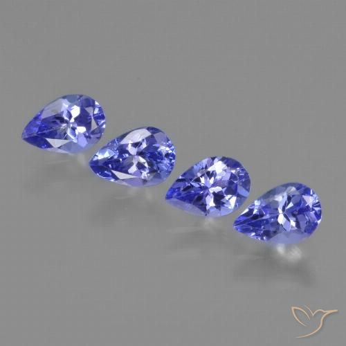 1.68ctw Natürlicher violett-blau Tansanit, Birnenform, VVS-VS