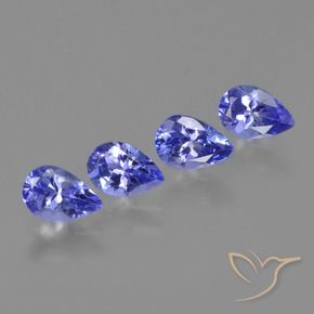 1.68 ct natürliche violett-blau Tansanit-Edelsteine, Birnenform, VVS-VS