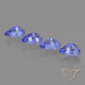 1.68 ct natürliche violett-blau Tansanit-Edelsteine, Birnenform, VVS-VS