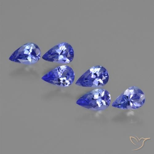 2.12ctw Natürlicher violett-blau Tansanit, Birnenform, VS