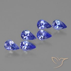 2.12 ct natürliche violett-blau Tansanit-Edelsteine, Birnenform, VS
