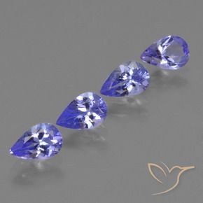 1.65 ct natürliche Intensives Violettblau Tansanit-Edelsteine, Birnenform, VS