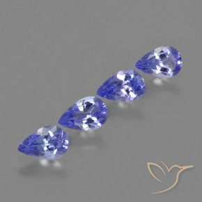 1.67 ct natürliche Intensives Violettblau Tansanit-Edelsteine, Birnenform, VVS-VS