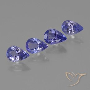 1.41 ct natürliche violett-blau Tansanit-Edelsteine, Birnenform, VS