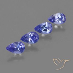 1.48 ct natürliche Intensives Violettblau Tansanit-Edelsteine, Birnenform, VS