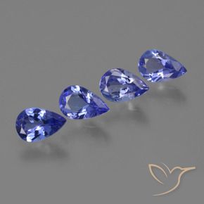 1.76 ct natürliche Tiefviolettes Blau Tansanit-Edelsteine, Birnenform, VS