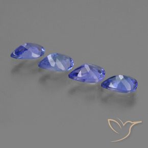1.76 ct natürliche Tiefviolettes Blau Tansanit-Edelsteine, Birnenform, VS