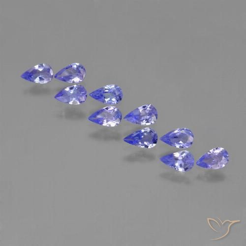 1.73ctw Natürlicher violett-blau Tansanit, Birnenform, VS