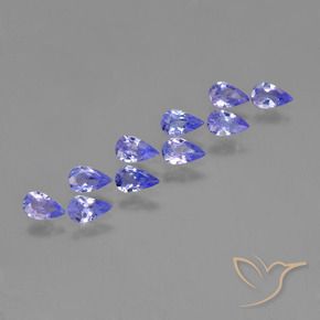 1.73 ct natürliche violett-blau Tansanit-Edelsteine, Birnenform, VS
