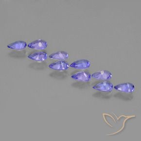 1.79 ct natürliche Intensives Violettblau Tansanit-Edelsteine, Birnenform, VS