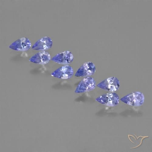 2.35ctw Natürlicher violett-blau Tansanit, Birnenform, VS